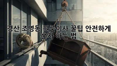 경산 조영동 원룸이사 꿀팁🍯 안전하게 혼자 하는 법!